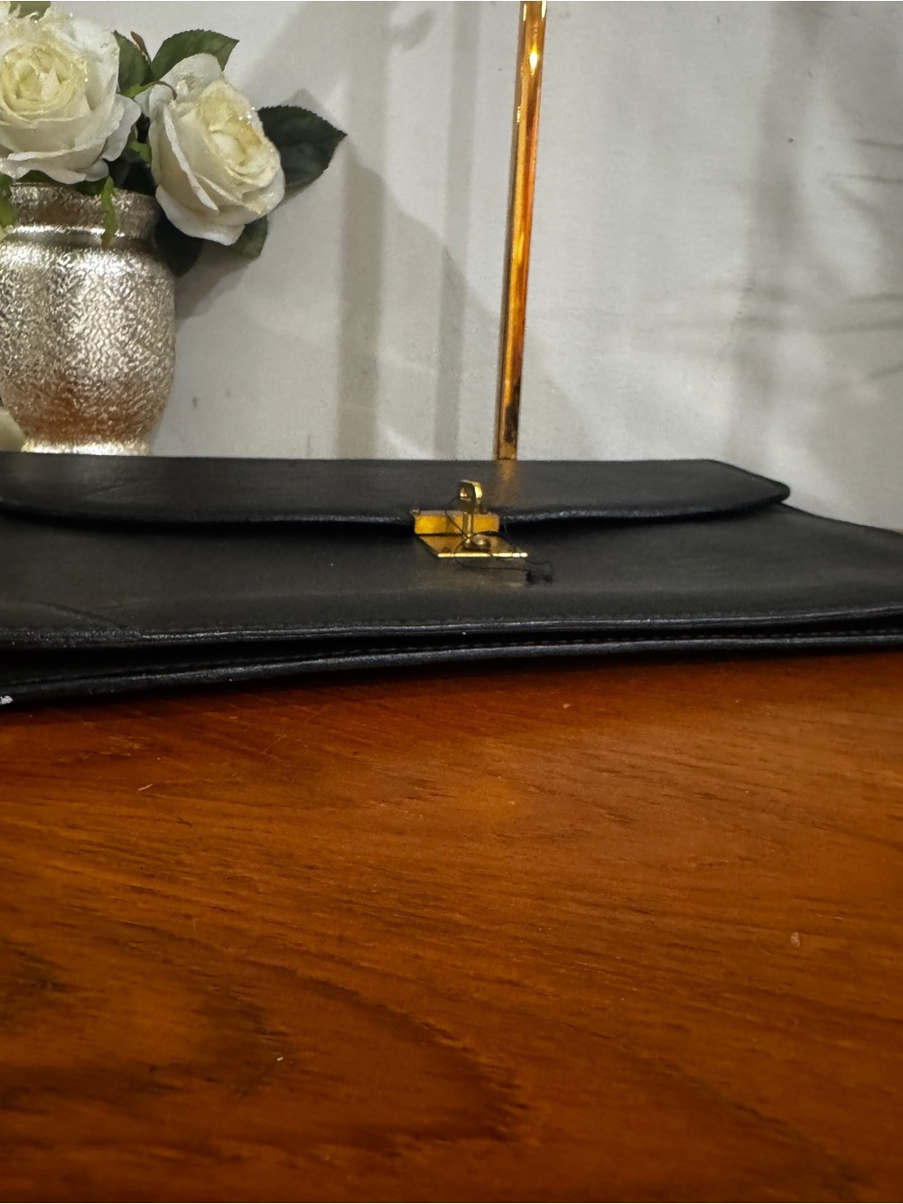 Gazzarrini Firenze Black Leather Men’s Document Folio Gold Lock have the key - Picture 10 of 14